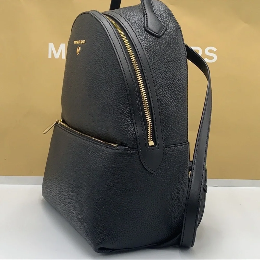 Michael Kors Womens Valerie Medium Logo Backpack 30F2G9VB2B Black NWT